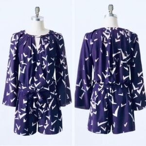 Leifsdottir Romper Scattered Wings Bird Print Romper 4